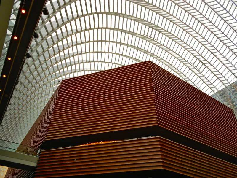 Verizon Hall under the glass vault of the Kimmel Center, Philadelphia